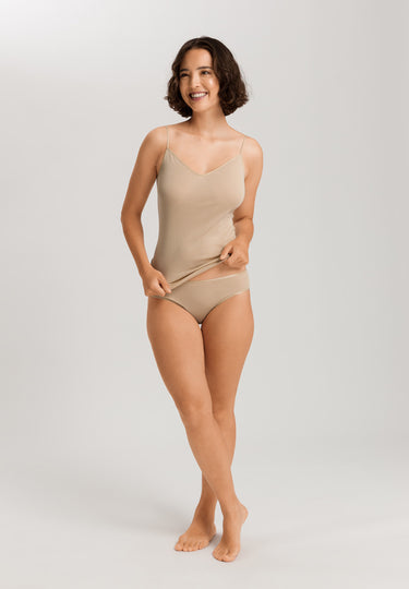 Cotton Seamless V-Neck Camisole | Iced Cappuccino 71601-2846